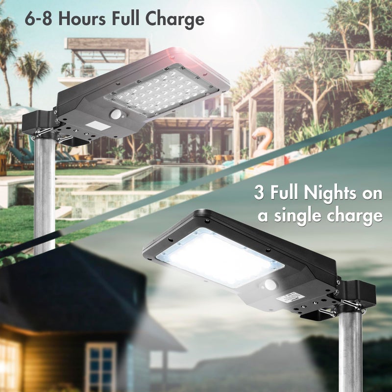 Wagan EL8588 1000 Lumen LED Integrated Solar Street Lamp Security Flood Light Motion Sensor Waterproof Weatherproof Dusk to Dawn Solar LED Light Lamp for Outdoor Garden Yard Path Parking Lot - Image 5